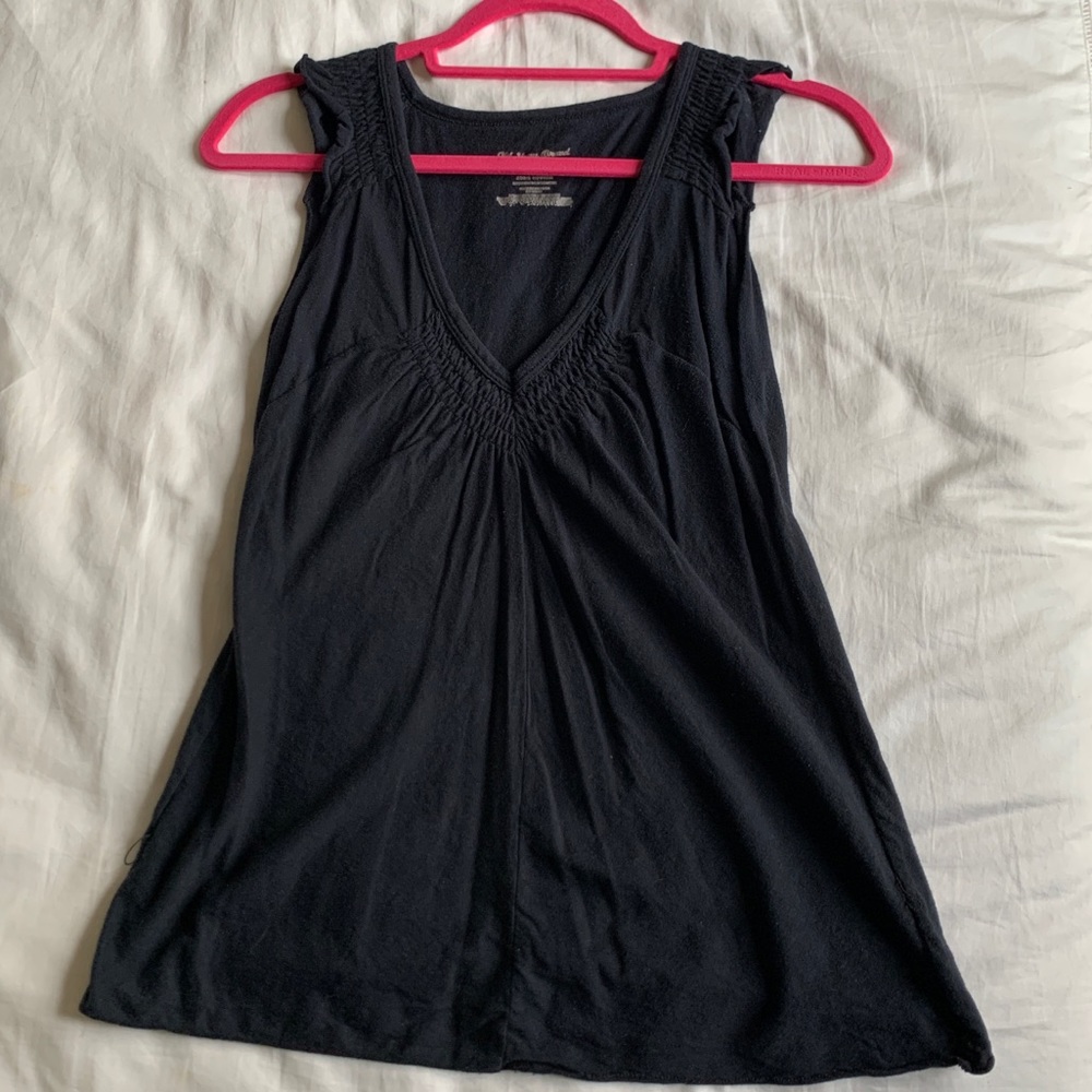 Cotton Flowy Black Top